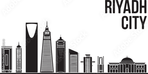 Cityscape Building Abstract Simple shape and modern style art Vector design - Riyadh city