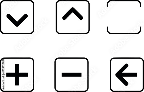 Set of modern black UI icons on white background