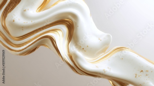 Melt gold and cream melted liquid swirl