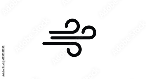 Abstract swirl design in black representing wind or motion silhouette