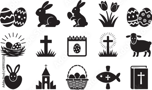 Easter icon set