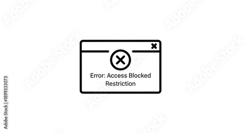 Error message window displaying access blocked restriction a dark silhouette