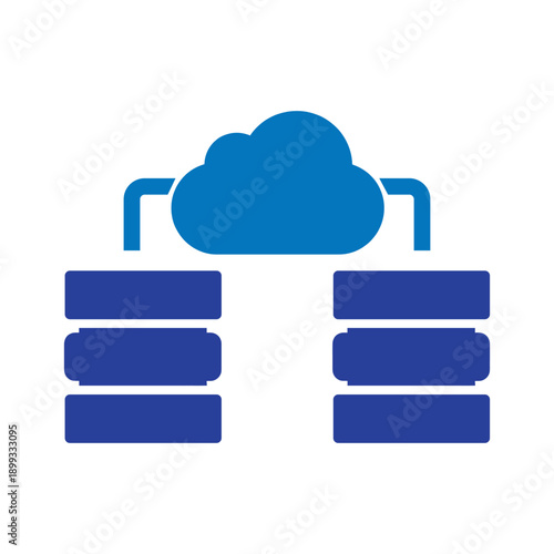 Cloud database logo icon design, cloud storage and server connection