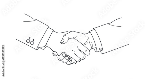 Two People Shaking Hands Illustration.