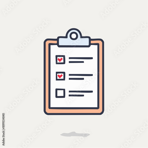 A simple checklist with three completed items, presented as a flat icon on a light grey background, suggesting tasks done or progress