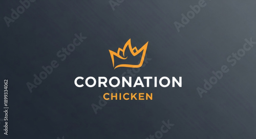 Coronation Chicken Logo, Modern Crown Branding for Food & Restaurant Identity