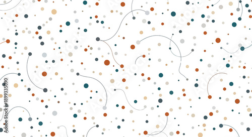 Colorful Confetti Dots on White Background.