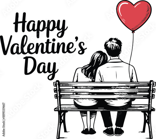 Love greeting card with embracing couple