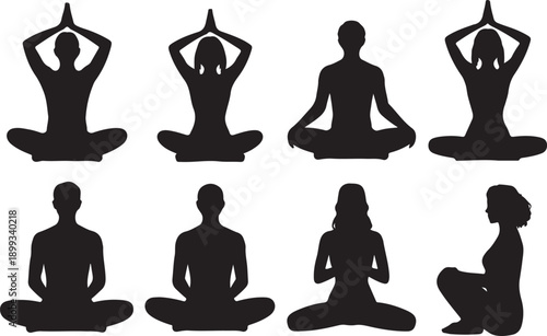 Meditation silhouettes