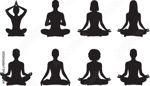 Meditation silhouettes