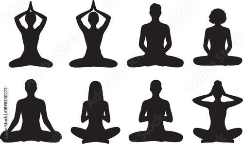 Meditation silhouettes
