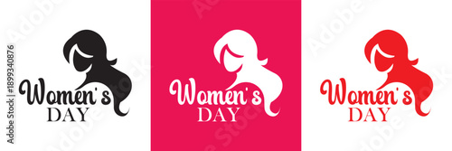 Happy Women’s Day calligraphy typography design. Elegant hand lettering Happy Women’s Day design displayed in modern calligraphy style with feminine typography across contrasting backgrounds.

