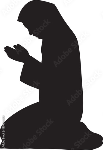 Muslim woman praying icon
