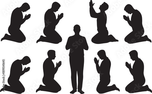 Praying Silhouette Vector