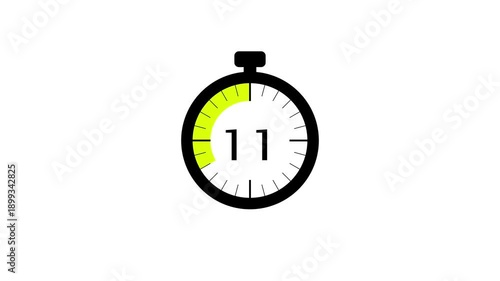 Countdown timer clock animation.  17 Seconds countdown timer number on white background.