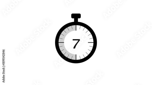 Countdown timer clock animation.  14 Seconds countdown timer number on white background.