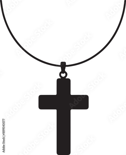 Religion cross necklace vector icon set. Isolated cross icon vector design. Designed for web and app design interfaces.