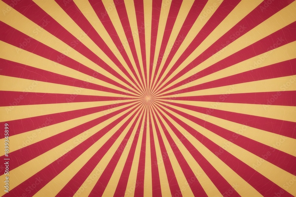 Obraz premium Red and yellow sunburst pattern with red and yellow stripes radiating from center