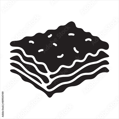 Layered pasta dish silhouette lasagna food