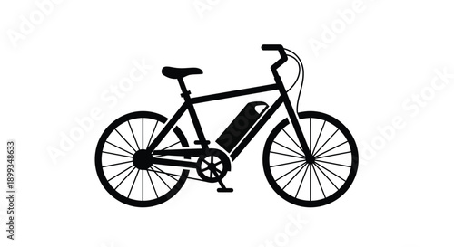 Black silhouette of an electric bicycle modern design silhouette