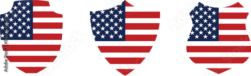 American flag broken patterns in red white and blue