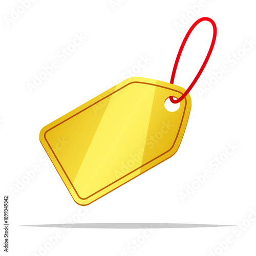 Blank gold price tag vector isolated illustration