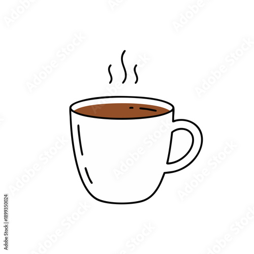 Simple vector illustration of a steaming coffee mug, freshly brewed