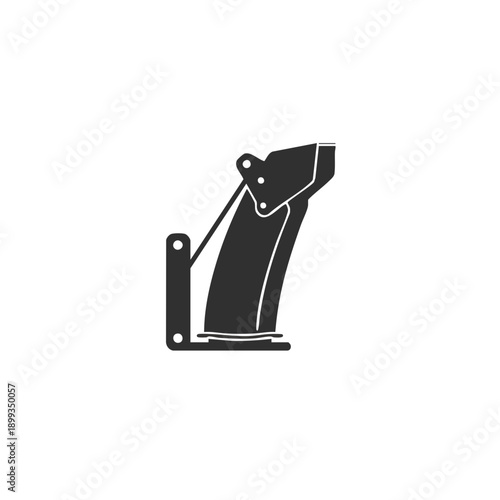 Detailed black and white illustration of a snow blower's chute