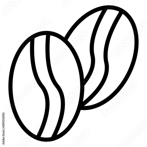 Coffee Beans Vector Line Icon Design