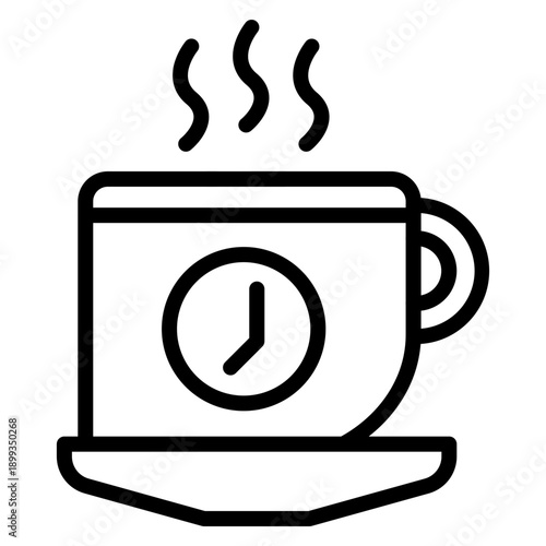 Coffee Break Vector Line Icon Design