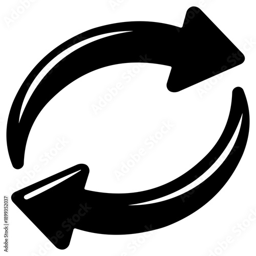 Modern Circular Arrows Icon Representing Refresh, Loop, or Update