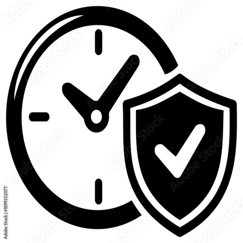 Secure Time Management and Reliable Scheduling Flat Vector Icon