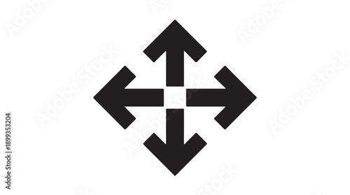 Arrows Symbol in Simple Design with Black Color on White Background for Navigation Icon