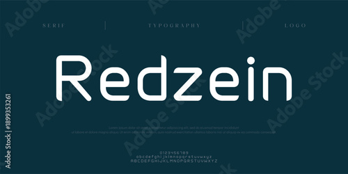 Redzein, Creative digital abstract Modern Alphabet Font. Typography urban style fonts for technology, digital, movie logo design. vector illustration
