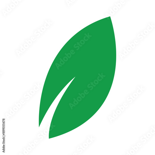 Minimal Green Botanical Icon With Soft Organic Curves