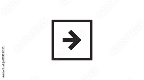 Free Download Black Right Arrow in Square Icon with Simple Design in Monochromatic Color on White Background for User Interface - GFXLoad