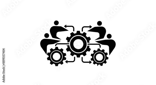 Teamwork Gears Collaboration Business Concept Art.