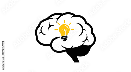 Human Brain with Lightbulb Inside.