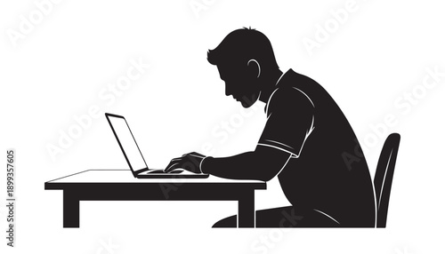 Man with headlamp and backpack, hiking on mountain trail, adventure concept