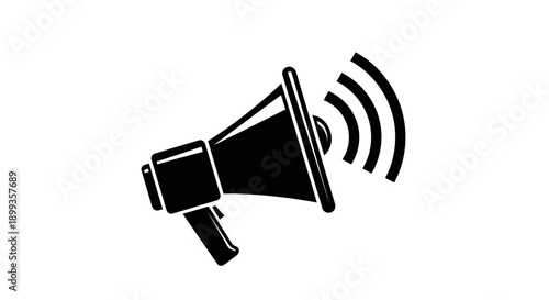 Megaphone Icon Loudspeaker Sound Waves.