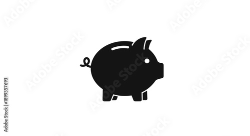 Black Silhouette of a Piggy Bank.