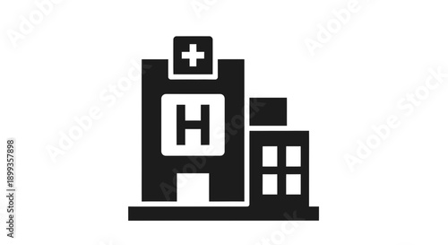 Hospital Building Icon Simple Design Element.