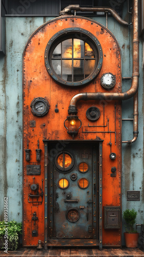Create a rustic metal depiction of a forge