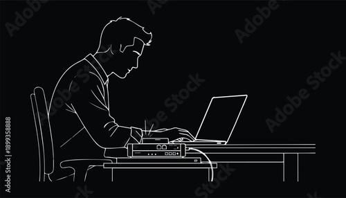 Man with toolbox, handyman or construction worker, ready to build