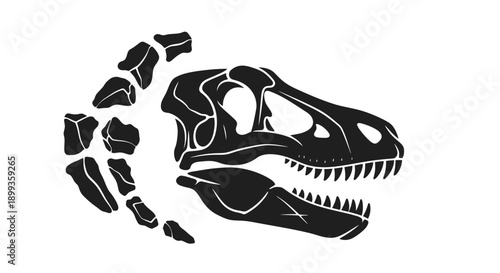 Vector illustration of a scary black and white zombie monster wearing a pair of red sport fashion shoes isolated on a white background with Japanese kanji calligraphy