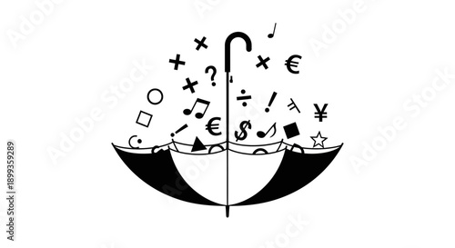 Vector illustration of a man on a sailing boat ship navigating abstract ocean waves under a summer sun with nautical travel design elements