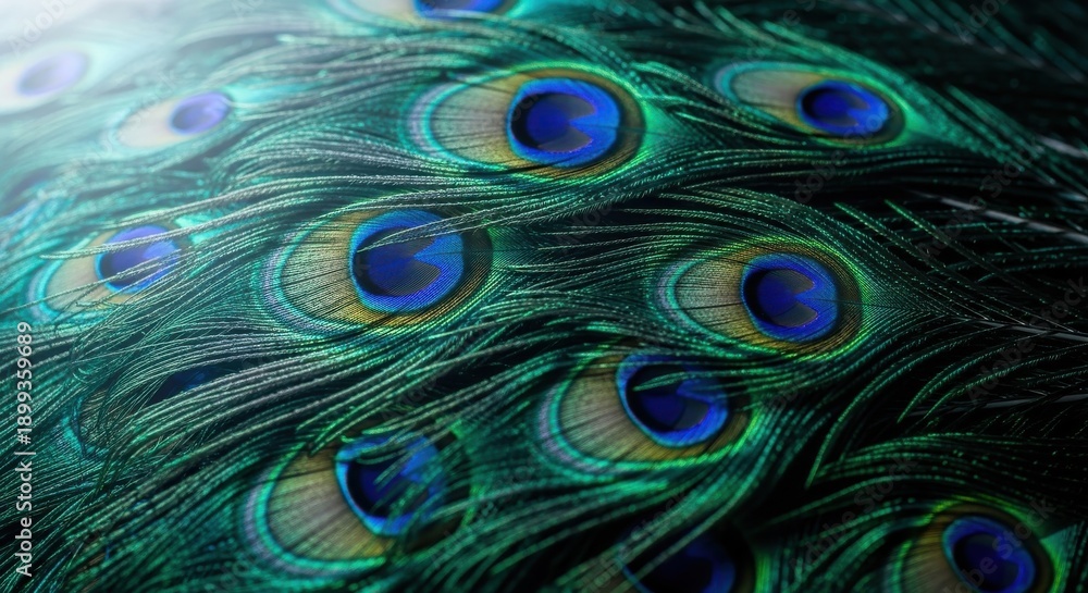 Obraz premium Peacock Feathers Macro Detailed Pattern