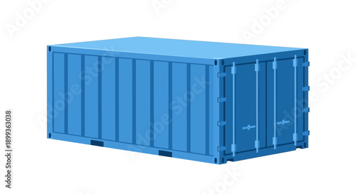 Blue Shipping Container for Cargo Transportation and Logistics