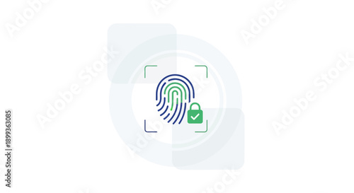 Fingerprint Security Scan with Locked Padlock Icon