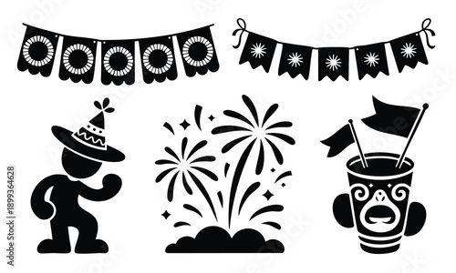 Cinco de mayo silhouette set bundle cinco de mayo silhouette designs